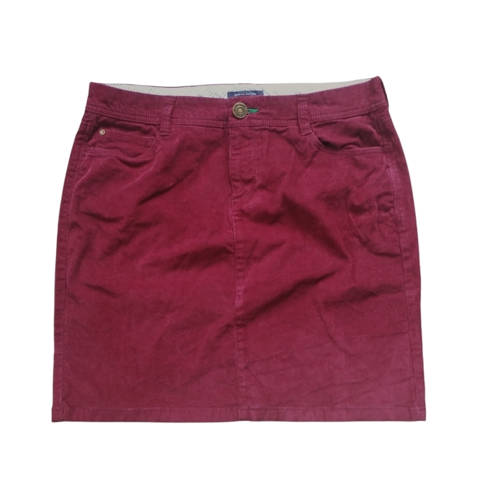 Tommy Hilfiger Corduroy Skirt, Wine Red, 8